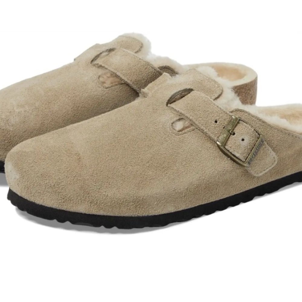 Boston Sheerling Suede Birkenstocks Taupe size 42